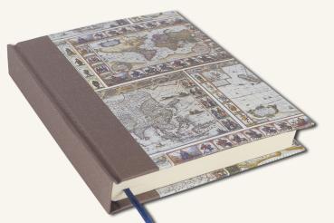 Preview: Notebook motif old world map brown